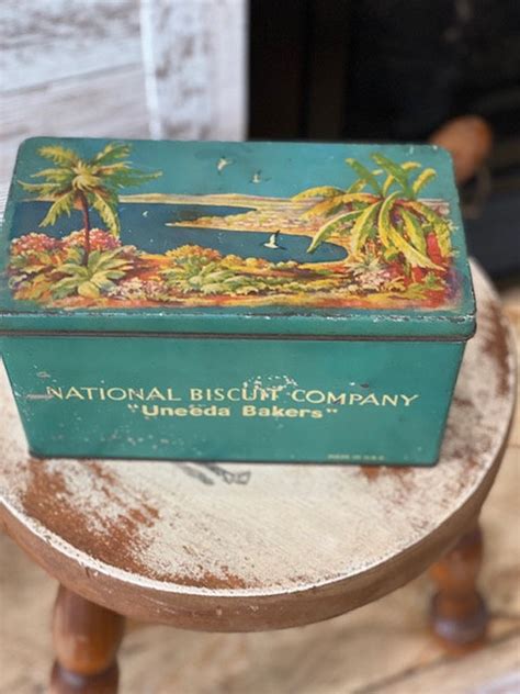 Vintage National Biscuit Company Uneeda Metal Tin Box with 